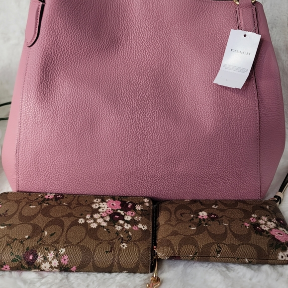 ✅ Coach 3 SET Designer Shoulder Bag P urse Wallet Wristlet NWT - Picture 12 of 15